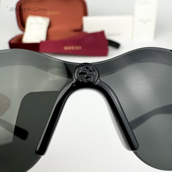 BRAND NEW Gucci GG1651S 001 Black Grey Unisex Mask Sunglasses GG 1651S